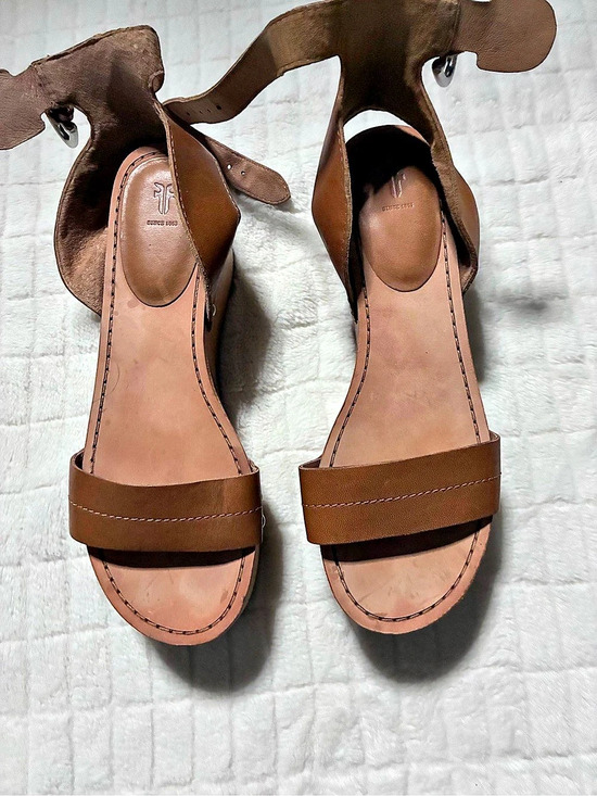 Frye Shoes - Frye wedge sandals Brown Leather US 7